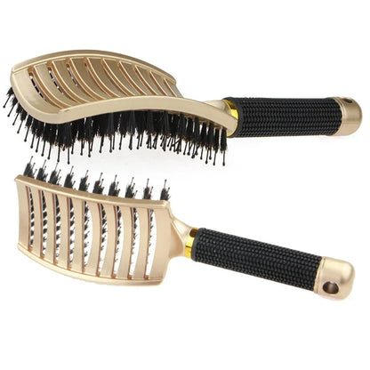 Hair Brush Scalp Massage Comb Hairbrush Boar Bristle Nylon Women Wet Curly Detangle Hair Brush Salon Hairdressing Styling Tool