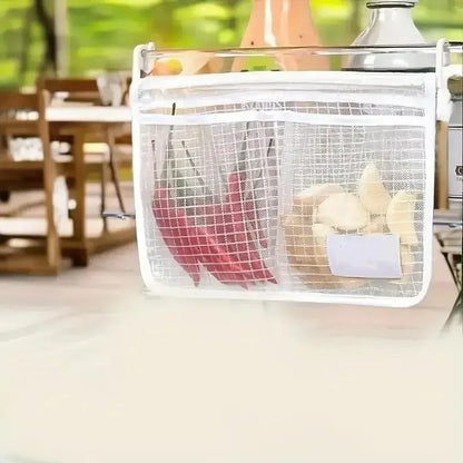 1pc Refrigerator Door Organizer Fridge Hanging Mesh Bag For Kitchen Storage Bag