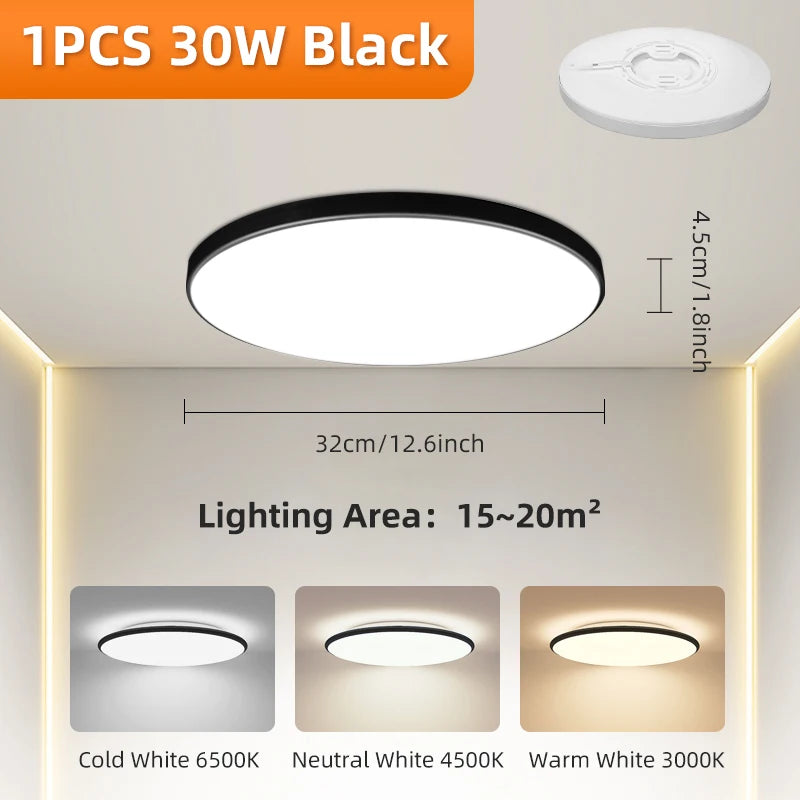 Led Ceiling Lights Ultra Thin LED Ceiling Lamps Modern Panel Light  30W 50W 72W Downlights for Living Room Bedroom Kitchen Home