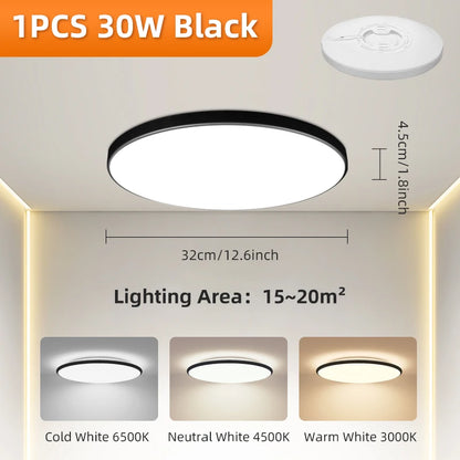 Led Ceiling Lights Ultra Thin LED Ceiling Lamps Modern Panel Light  30W 50W 72W Downlights for Living Room Bedroom Kitchen Home