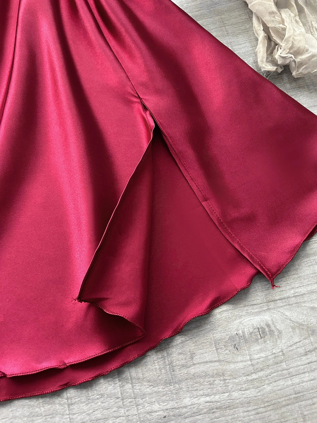 The latest women's satin nightdress V-neck with lace slit design comfortable sexy ladies pajamas