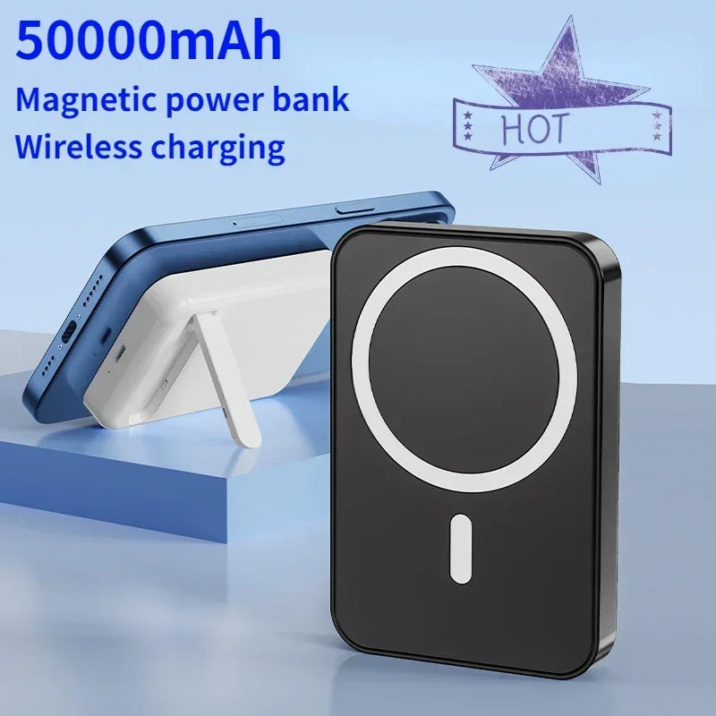 50000mAh Large Capacity Portable Magnetic Power Bank Wireless Charging Charger External Battery 20W PD Fast Charging for iPhone