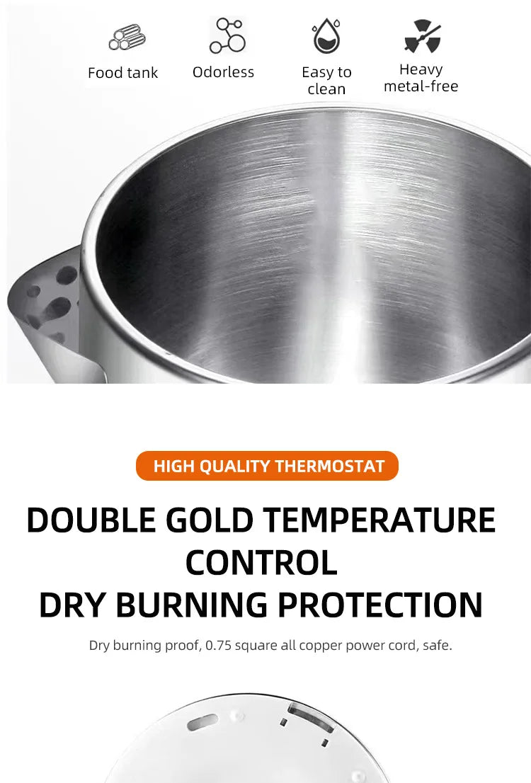 110V 220V Electric Kettle Household Stainless Steel Water Boiling Pot 2L Kettle Home Appliance