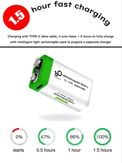 Aaa Rechargeable Battery High Capacity 1.5 V Suitable for Remote Control/Toys/Mouse, Fast C Fast Charging, 1.5 V, Remote Control, Mouse, Electric Toy Battery + C Cable, Recyclable 2000 Times + Extra Long Battery