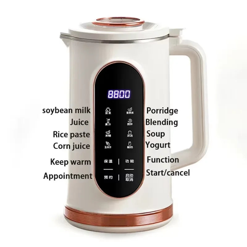 1500ML Soy Milk Machine Electric Juicer Blender Mixer Nut Milky Maker Wall Breaking Machine 10-leaf Blade Breakfast Machine