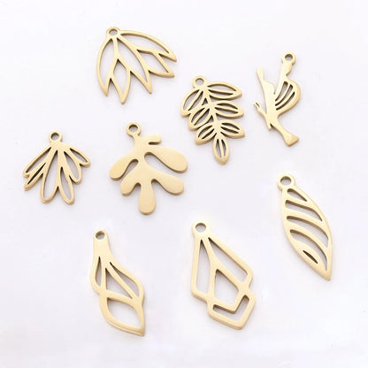 3PCs Stainless Steel Mini Flower Charms Tree Leaf Bird Pendant Necklace Diy Earring For Jewelry Making Findings Wholesale