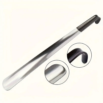 Stainless steel shoehorn, shoe lift, no bending shoe wearer, shoehorn.