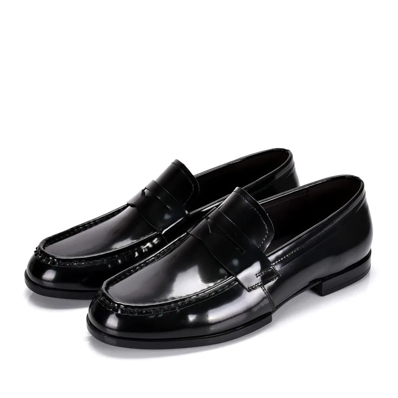 Luxury Slip On Dress Shoes Men Genuine Leather Italian Loafer Shoes For Men Black Patent Leather Formal Oxford Men Wedding Shoes