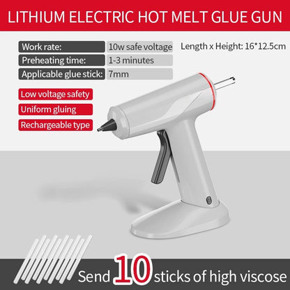 Mini Cordless Hot Melt Glue Gun, High Temperature Electric Repair Tool, DIY Power Tools, Plug-in Household, 10W, 80W, 7mm, 11mm