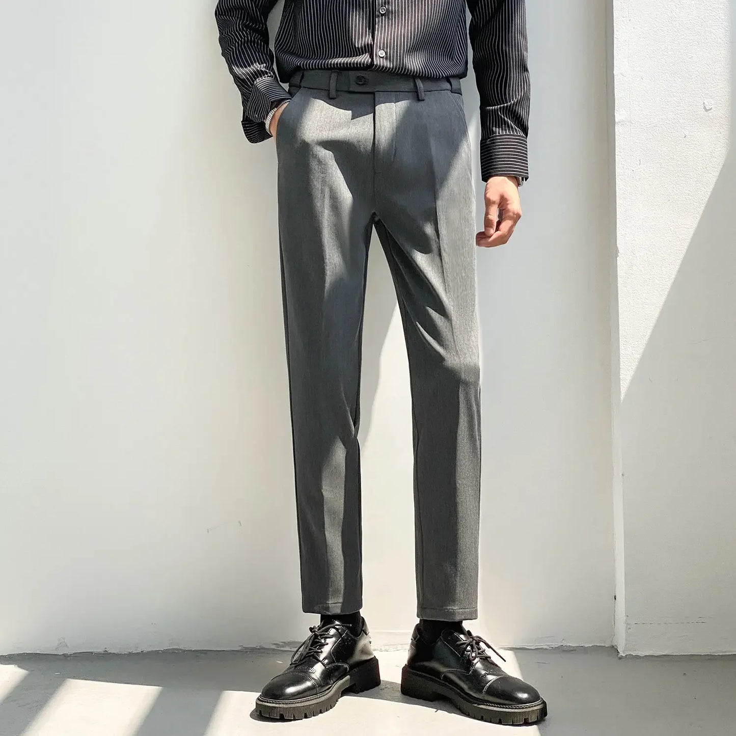 Office Social Tailoring Work Black Male Suit Trousers Business Men's Summer Pants Elegant 2024 Thin Casual Fabric Slacks Wear Up