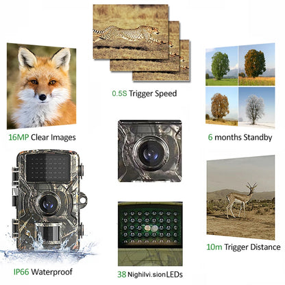 1pcs Hunting Trail Camera Wildlife Camera Night Vision Motion Activated Outdoor Forest Camera Trigger Wildlife Scouting Camera