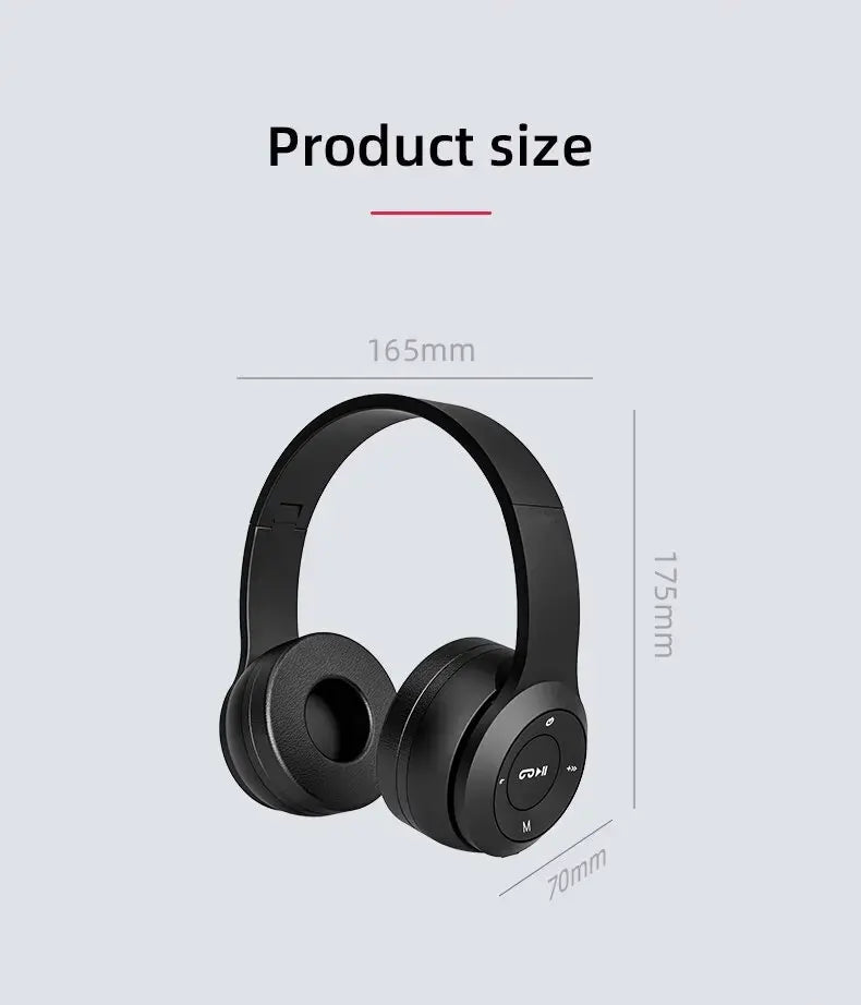 Stereo P47 Headset 5.0 Bluetooth Headset Folding Series Wireless Sports Game Headset for HuaWei XiaoMi