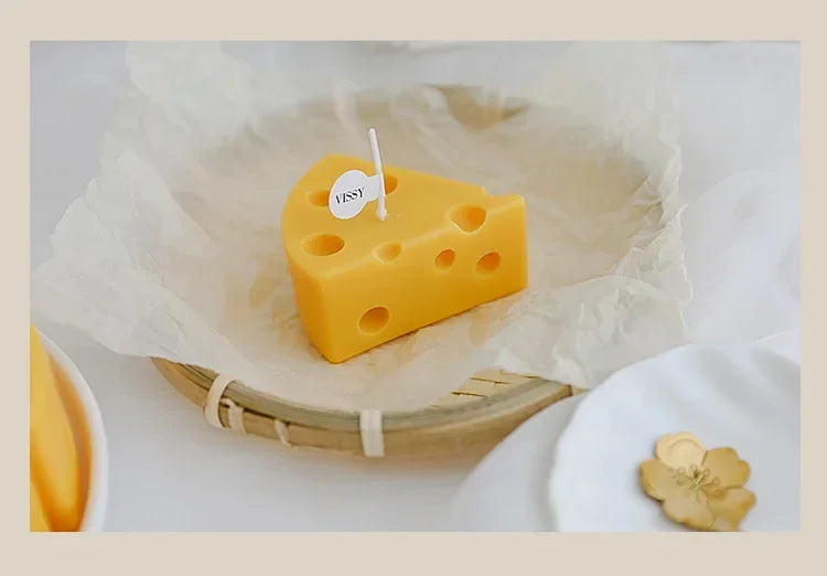 Cheese Shaped Scented Candles Yellow Cake Aromatherapy Candle Relaxing Birthday Gift Home Decoration Bedroom Ornament