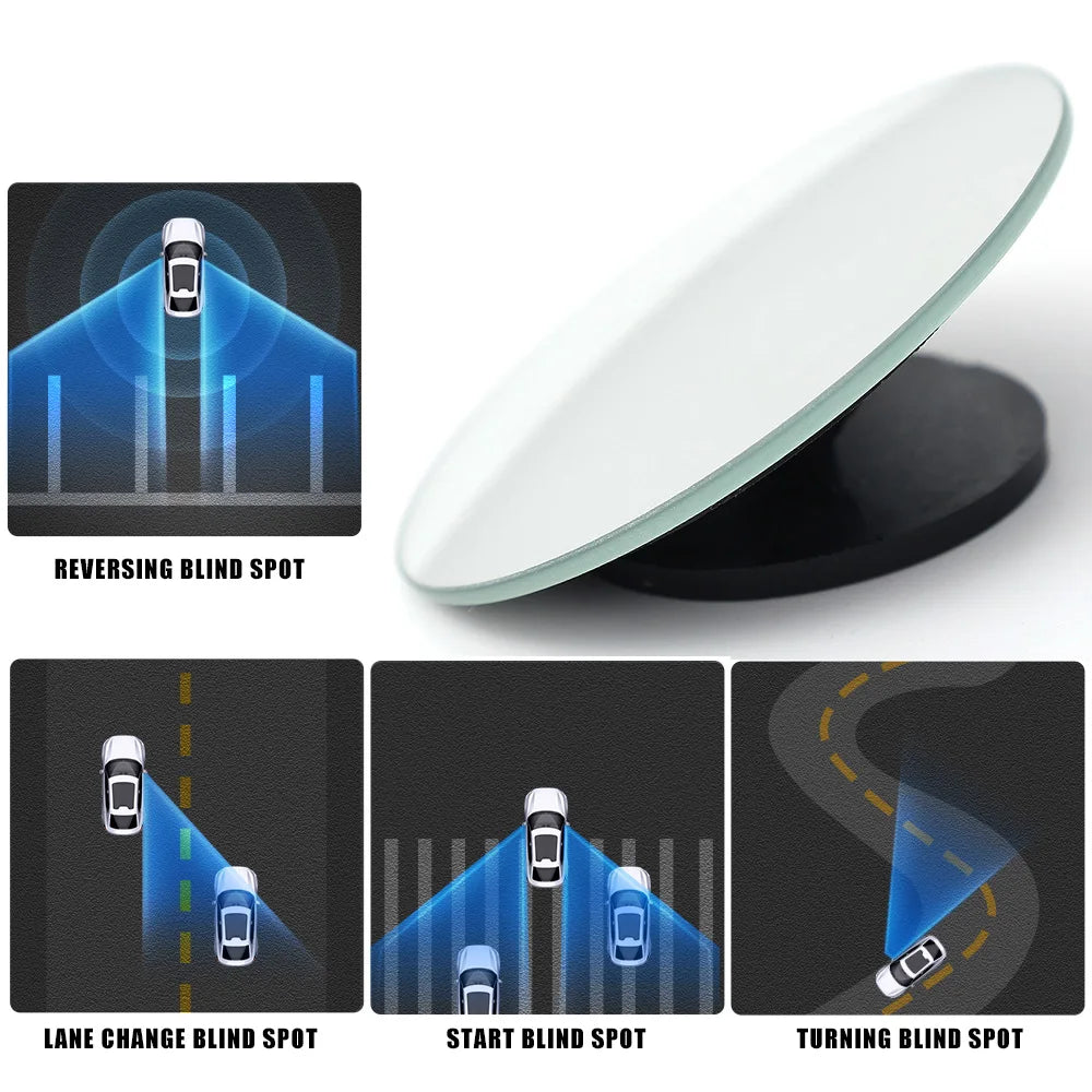 Car Blind Spot Mirror 360 Degree Adjustable Wide Angle Auxiliary Rearview Convex Mirror Universal Auto Car Auxiliary Mirror