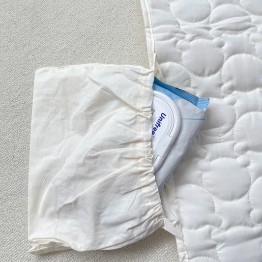 Portable Infant Baby Changing Pad Beige Color Cartoon Bear Newborn Dipaer Changing Pad Cover Outdoor Fold Baby Changing Mat