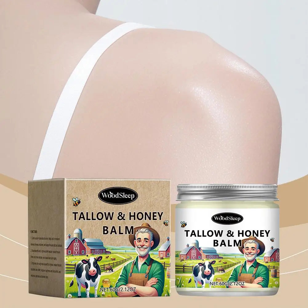 60ml Tallow Honey Balm Deep Moisturizing Beef Tallow Face Cream Body Lotion Anti Crack Face Cream Skin Care