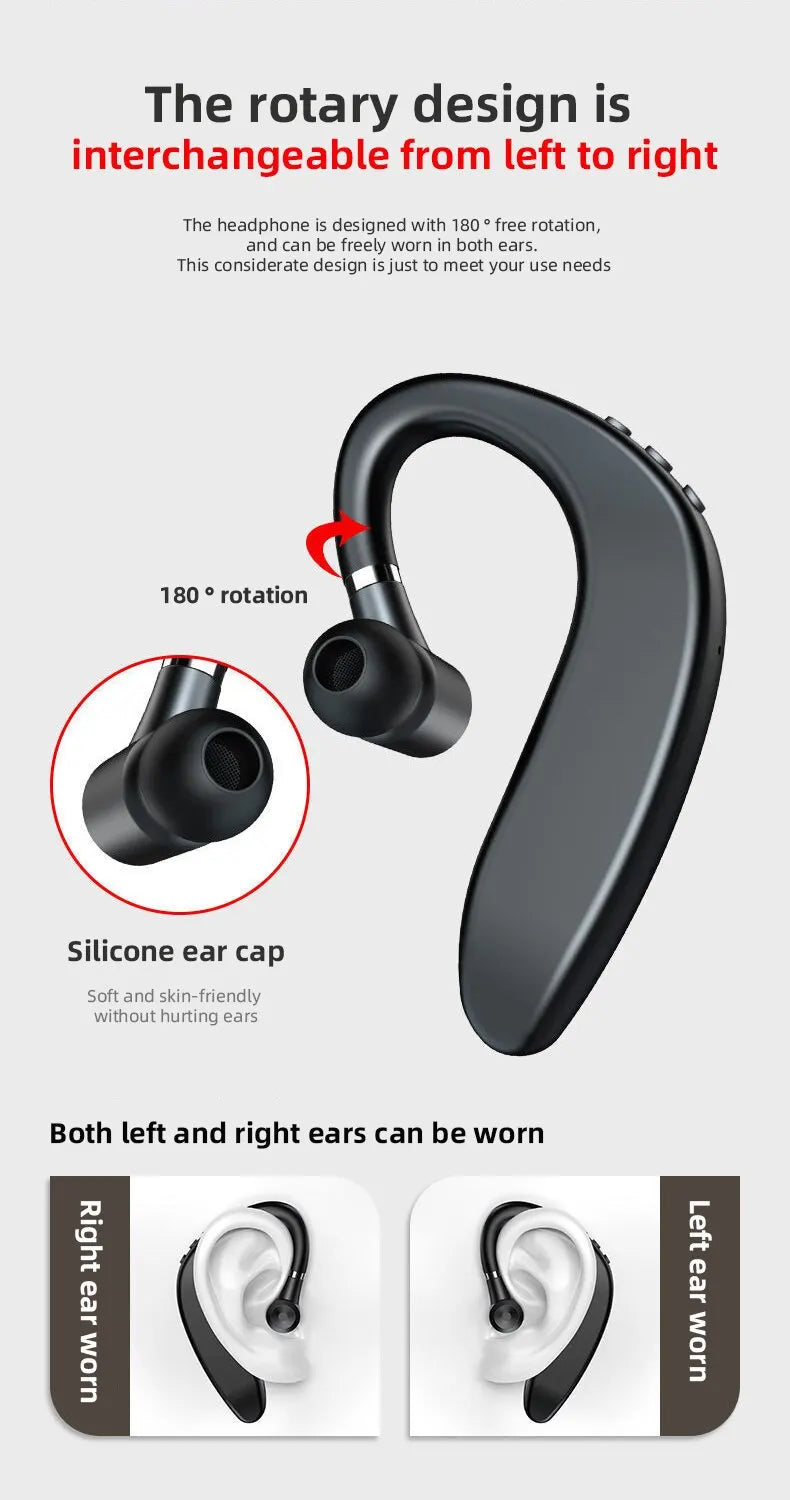 Bluetooth Headset HandsFree Wireless Business Headset Driver Call Sports Headset for iPhone Sansung Huawei Xiaomi