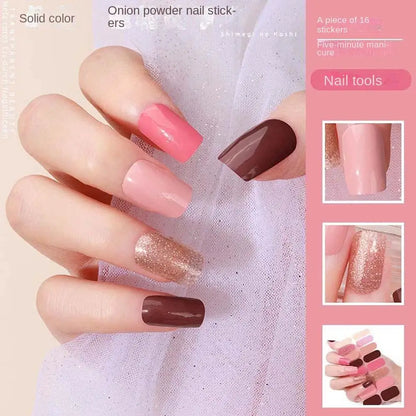 Press On Nails Full Cover Nail Tips Self Adhesive Nail Decorations Full Nail Stickers Manicure Accessories Gradient Nail Decals