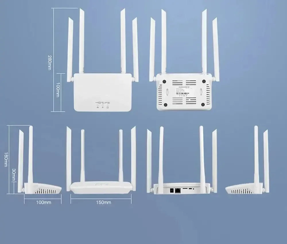 WiFi Router 4G LTE WIFI Extender Repeater 150Mbps 4 Antennas Power Signal Booster Intelligent Micro SIM Card for Home Office