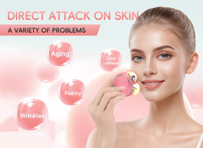 Microcurrent EMS Face Lifting Roller Facial Massager Skin Tightening Rejuvenation Anti-Wrinkle Rechargeable Device Beauty Tool