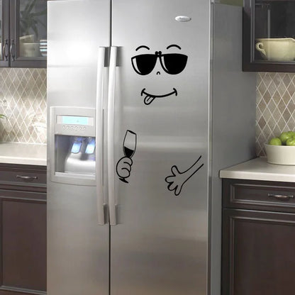 Fridge Cute Stickers Fridge Magnet Fridge Happy Delicious Face Kitchen Fridges Wall Stickers Art Cute Wall Sticker Home Decor