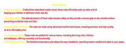 VIKAMA Retro Creative Wooden Long Floor Mats Modern Chinese Kitchen Carpet Bathroom Floor Mats Hallway Floor Mats Home Decor