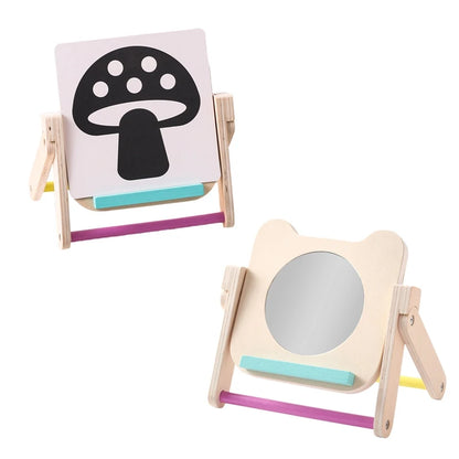 Black and White Newborn Mirror Toys Baby Tummy Time for Babies Montessori Development Crawl High Contrast Activity Sensory Toy