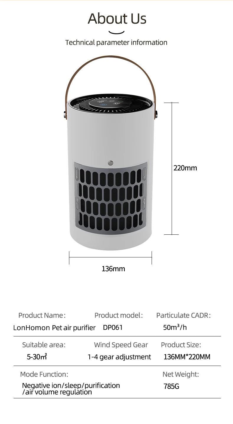 Pet air Purifier for cats and dogs Hair in bedroom hoe ca in Bedroom hoe Cabinet True HEPA Filter Filtration System Cleaner Odor