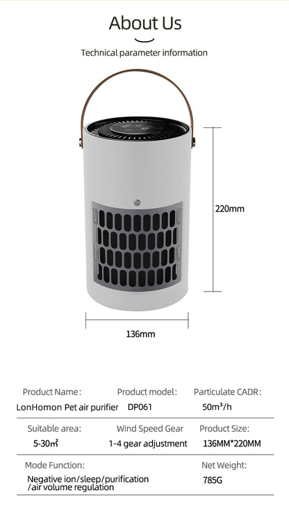 Pet air Purifier for cats and dogs Hair in bedroom hoe ca in Bedroom hoe Cabinet True HEPA Filter Filtration System Cleaner Odor