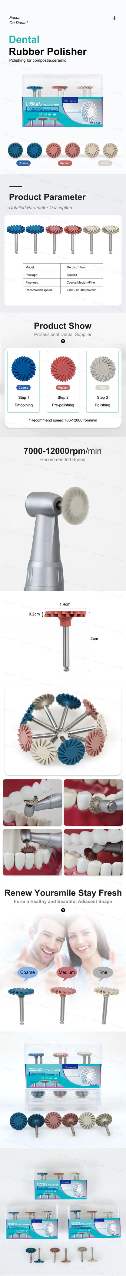 ELIJAH Dental Composite Resin Polishing Disc Kit Composite Resin Self-Glazed Polishing Disc Wheel For Tooth Whitening Materials