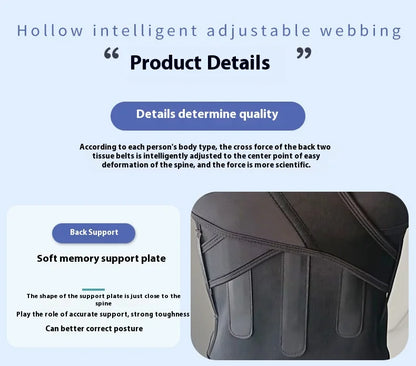 AIQUE Back Posture Corrector Lumbar Pad Waist Support Hunchback Spinal Orthopedic Straps Correct UNISEX Back Brace For Adult