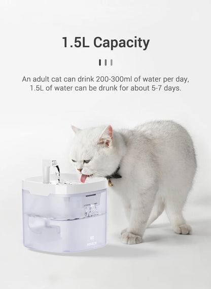 ROJECO Automatic Cat Water Fountain Smart Pet Water Dispenser with Pump for Dog Rechargeable Drinking Filter Cat Drinking Supply