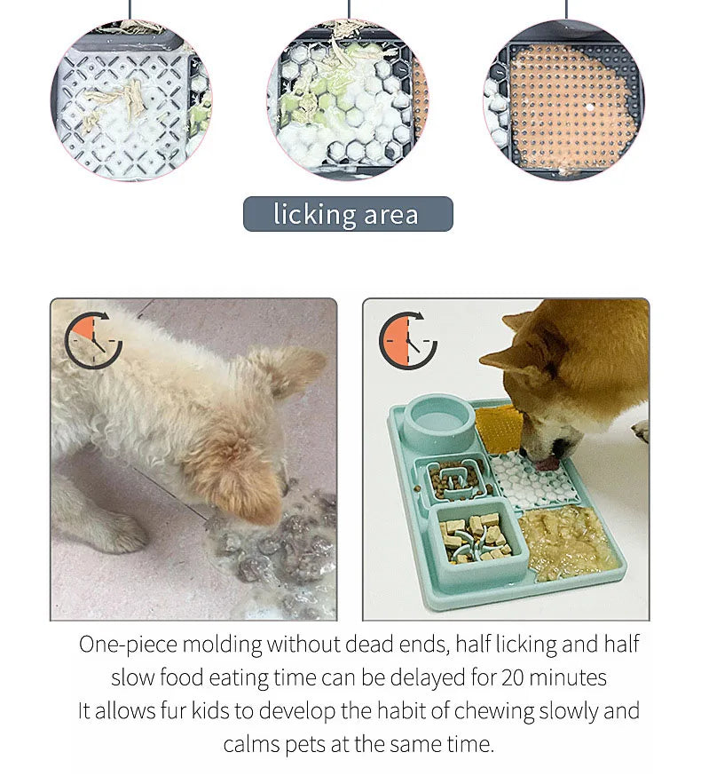 Multifunction Pet Slow Feeder Bowls Dog Licking Mat With Suction Cups For Anxiety Relief Dog Cat Water Drinking Eating Food