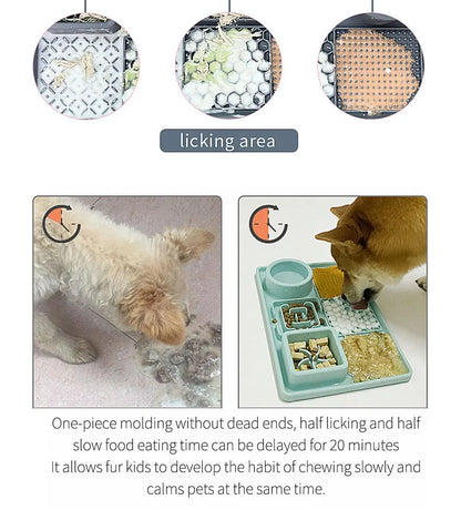 Multifunction Pet Slow Feeder Bowls Dog Licking Mat With Suction Cups For Anxiety Relief Dog Cat Water Drinking Eating Food