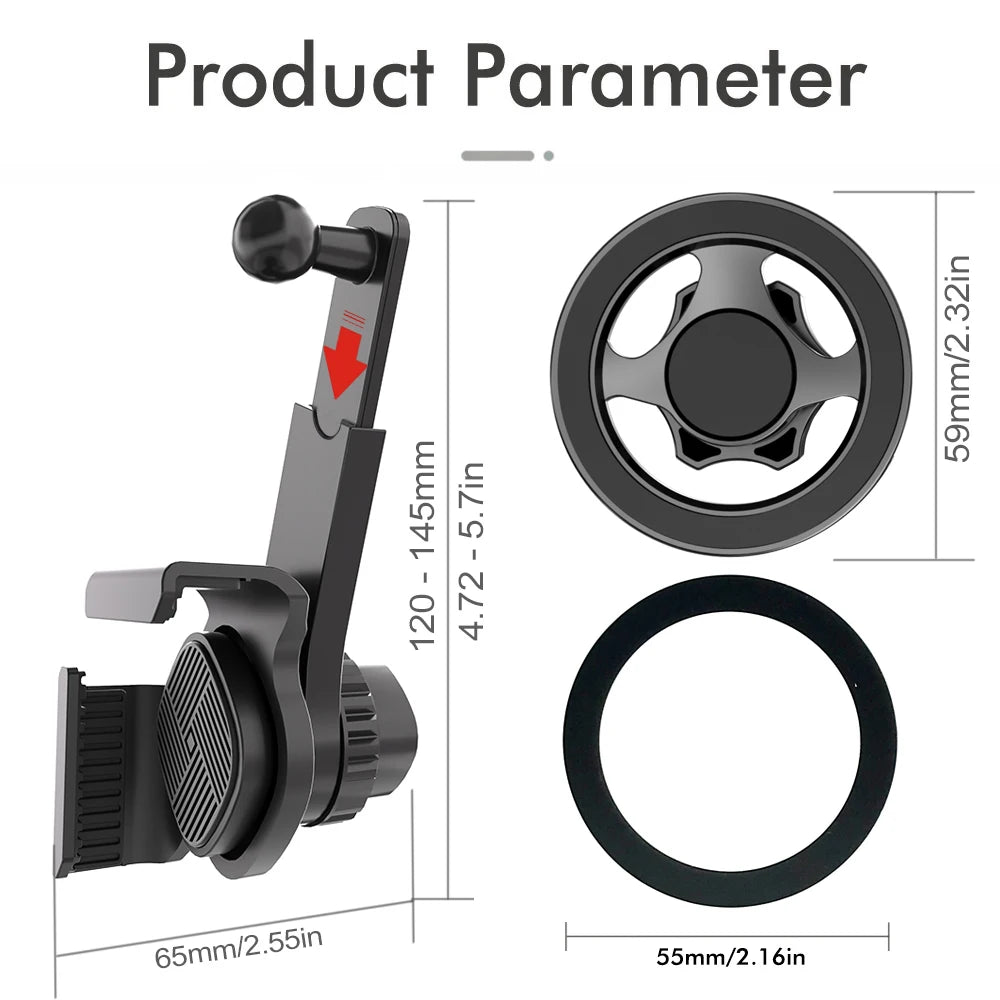 Magnet Car Mounted Display Screen Mobile Phone Holder 360 Degree Freely Rotation Foldable Mount Usded for Car Electric Vehicle