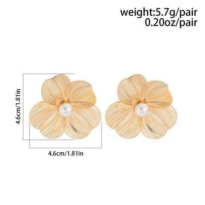 New In Flower Earrings for Women Pearl Dangle Tassel Earings pendientes flor aretes de mujer colgantes 2024 tendencia Gold Color