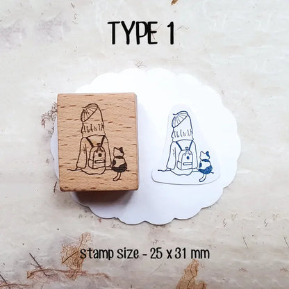 Stamp Scrapbooking Supplies Flower Petal Birds Stationary Kawaii Wooden Stamps