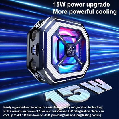Semiconductor Phone Cooler with Freezing Capability, Magnetic & Clip-on Cooling Fan, For iPhone & Android Phones