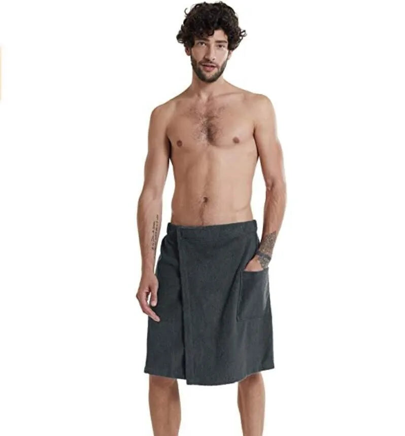 Bath Towel Beach Towel Men's Wearable Bath Towel Shower Room Bathrobe With Pocket Bath Towel Super Absorbent Microfiber Pajamas