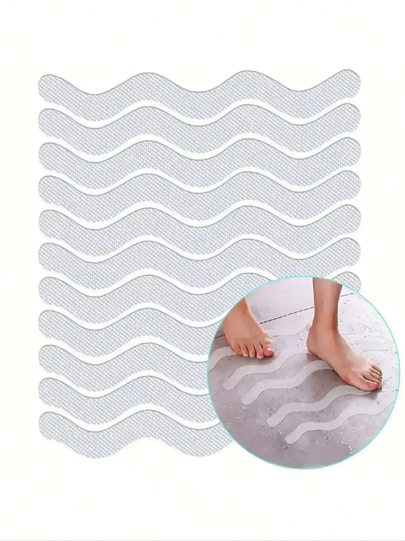 Transparent Adhesive Anti Slip Bathroom Shower Bathtub Floor Safety Stickers Non Skid Waterproof Grip Treads Kids Elderly Home
