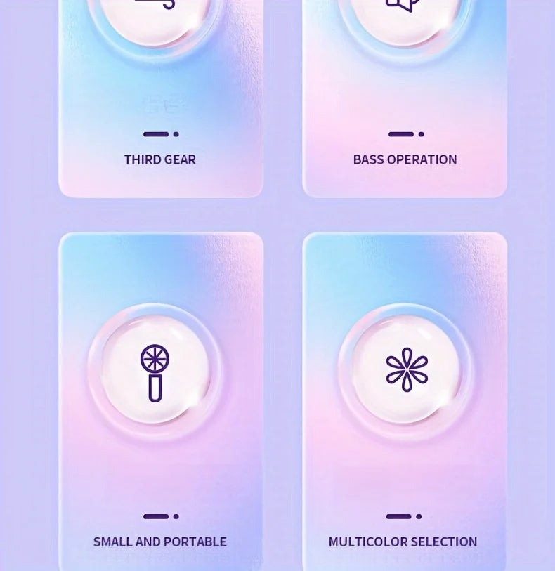 Mini portable fan, handheld small fan, USB charging, 3-speed handheld fan suitable for office, outdoor travel, and camping