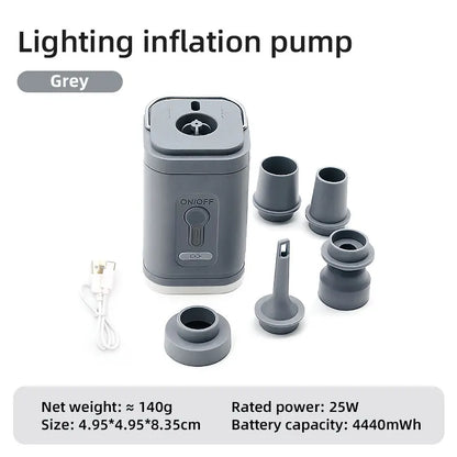 Electric Air Pump Portable Wireless Air Compressor Inflator Deflator Pumps for Inflatable Cushions Air Beds Boat Swimming Ring