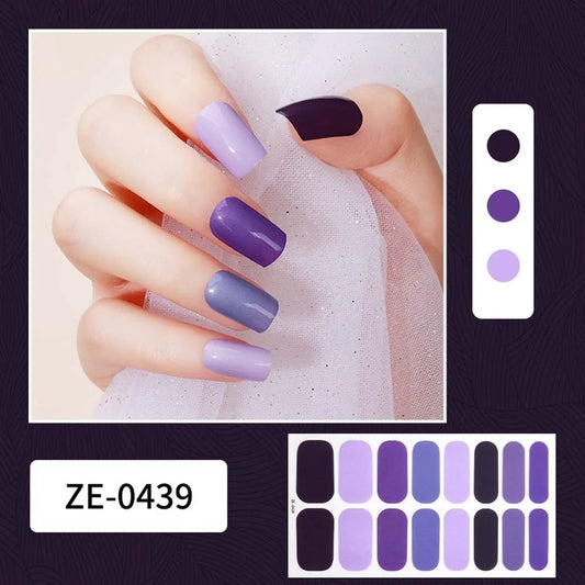 Press On Nails Full Cover Nail Tips Self Adhesive Nail Decorations Full Nail Stickers Manicure Accessories Gradient Nail Decals