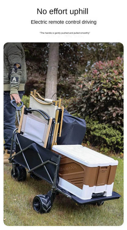 Electric Camping Cart, Folding and Pulling Outdoor Tent Cart
