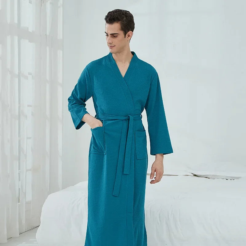 Soft and Comfortable Bathrobe Sauna Suits for Women Thin Nightgown Long Couples Home Clothes for Hotel Bathrobe Men