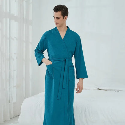 Soft and Comfortable Bathrobe Sauna Suits for Women Thin Nightgown Long Couples Home Clothes for Hotel Bathrobe Men
