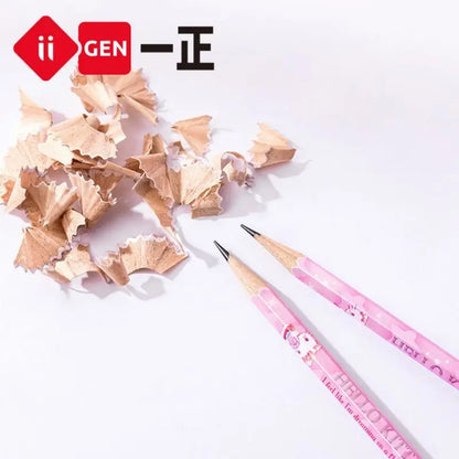 12pcs/set Sanrio Series Kuromi Hexagonal Writing Pencil Cute Student Pencil Creative Writing Pencil School Student Stationery