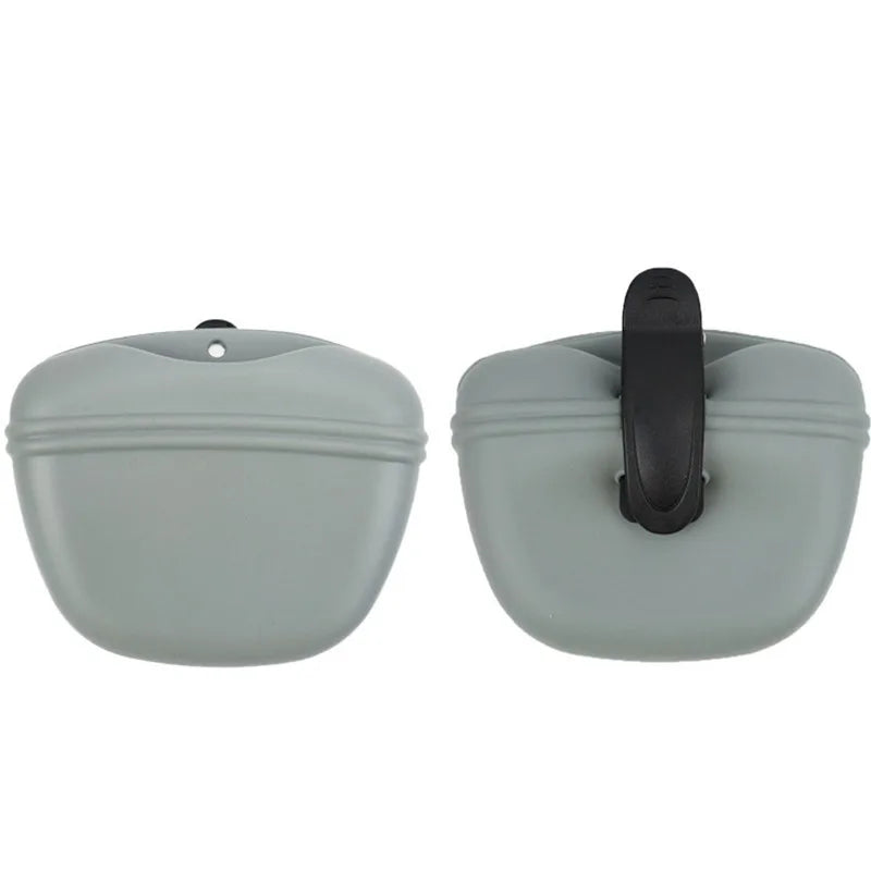 Silicone Dog Treat Bag Outdoor Feeder Puppy Snack Pouch Food Reward Storage Bag Pet Portable Dog Training Waist Bag