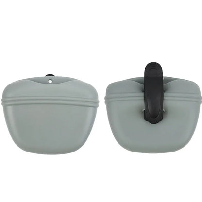 Silicone Dog Treat Bag Outdoor Feeder Puppy Snack Pouch Food Reward Storage Bag Pet Portable Dog Training Waist Bag