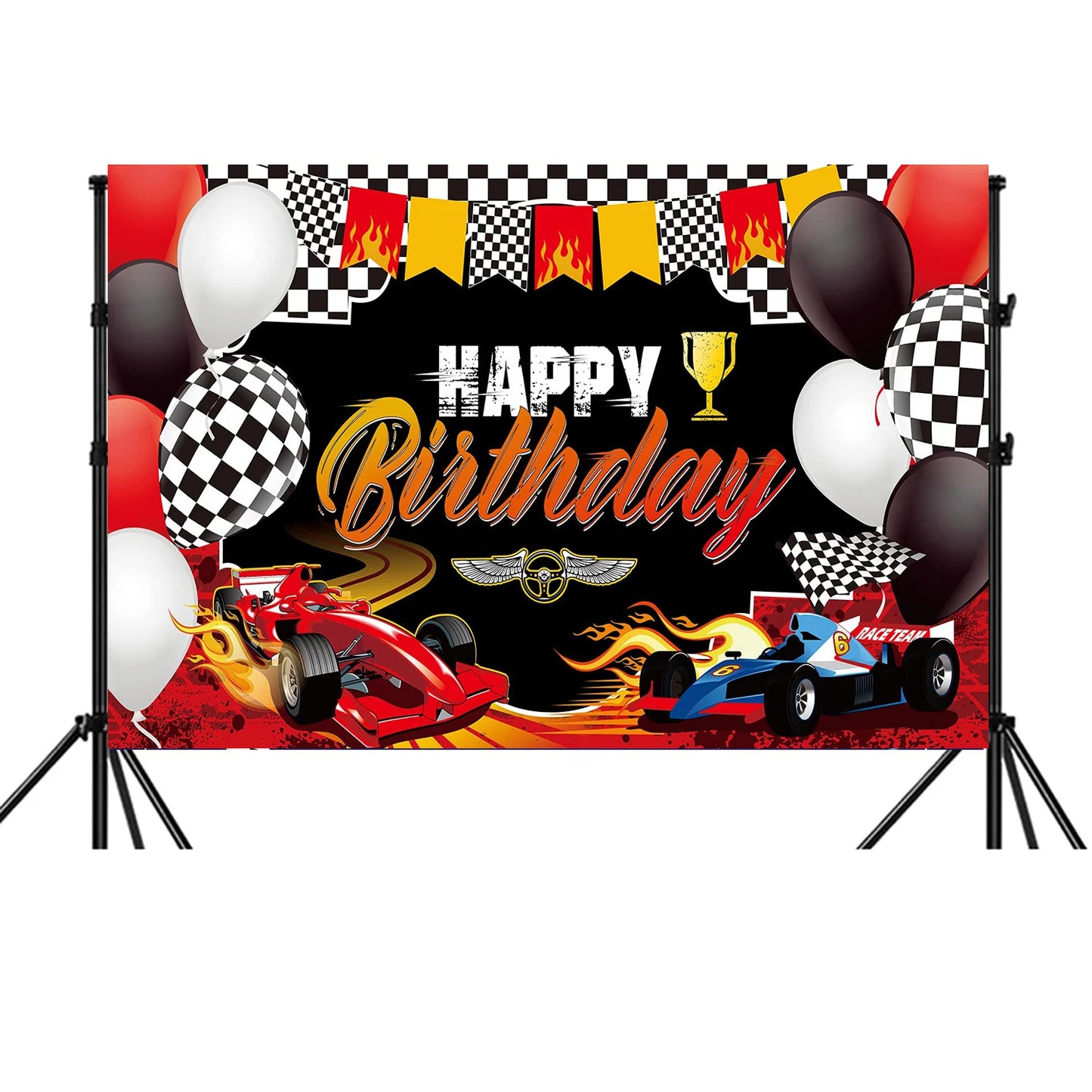 Car Themed Birthday Party Decorations Racing Party Photo Background Racing Theme Party Supplies for Birthday Party Photography